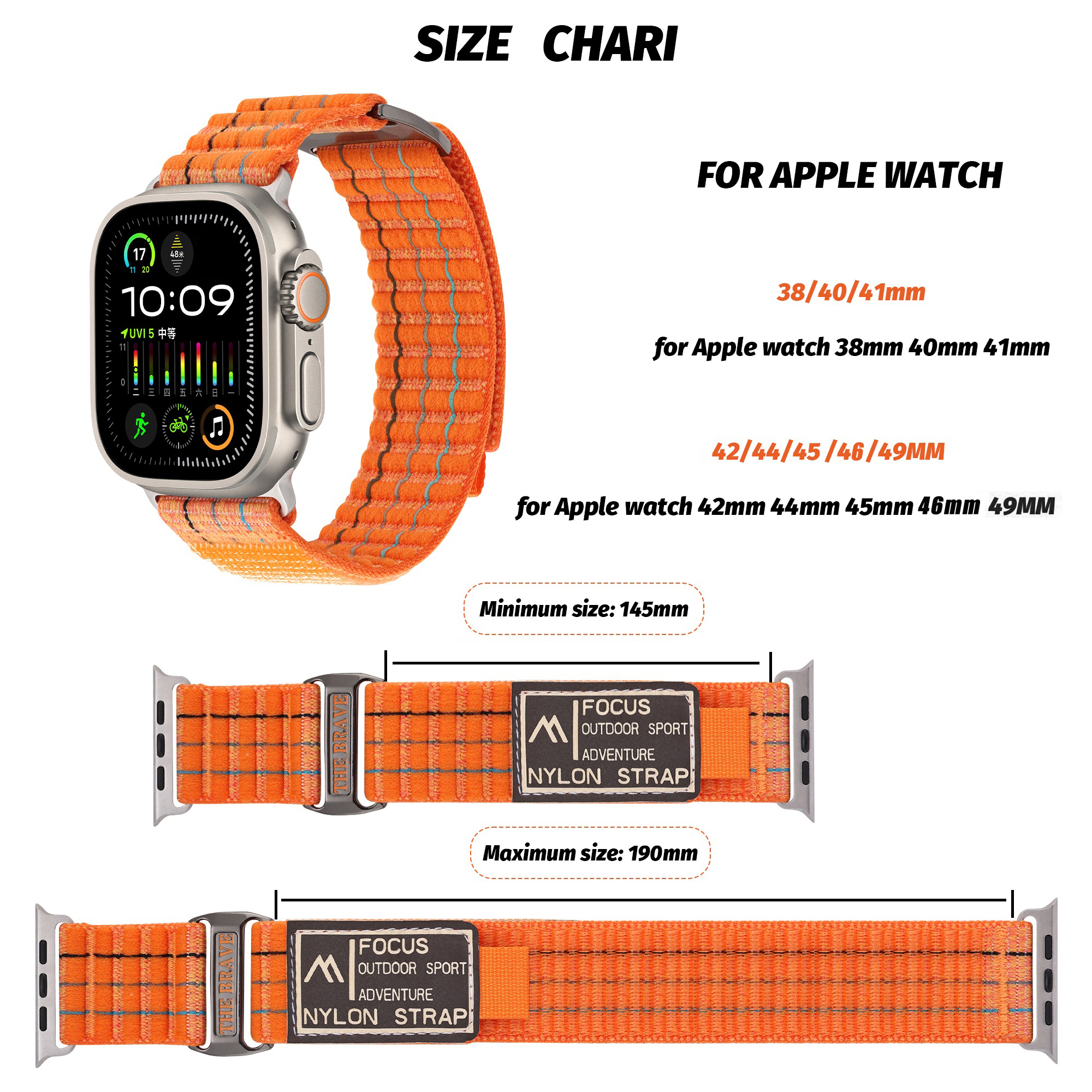 Trail loop for Apple Watch Ultra 2 Band 49mm 44mm 45mm 46mm 42mm 40mm 41mm Nylon Sport bracelet iWatch series 10 9 7 8 se Straps