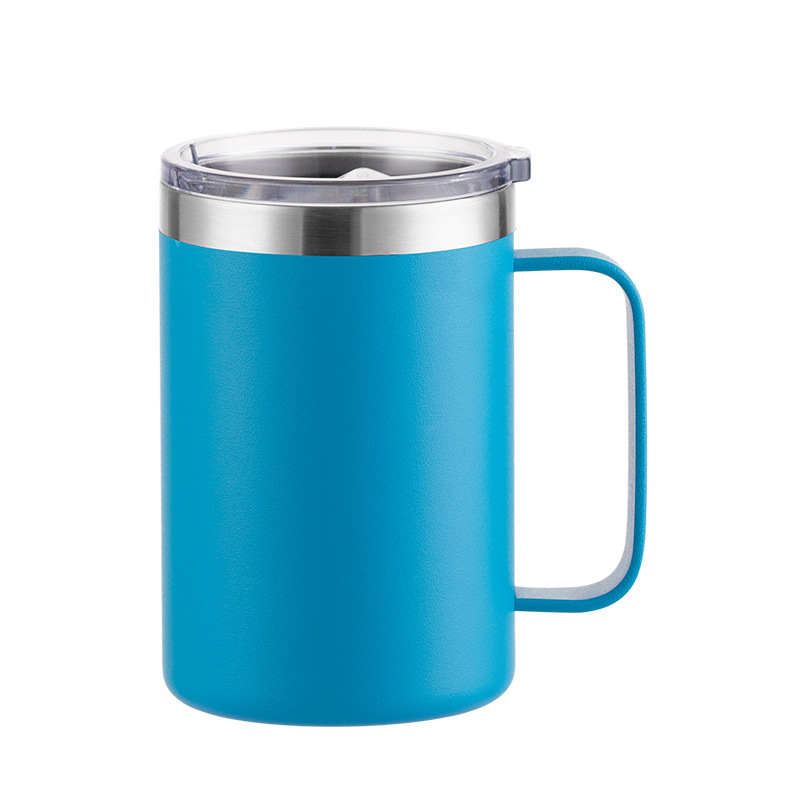 Nueva taza de café de acero inoxidable de doble pared, taza de té de 12oz y 16oz, 350ml, 450ml, termo aislado, tazas al vacío con mango