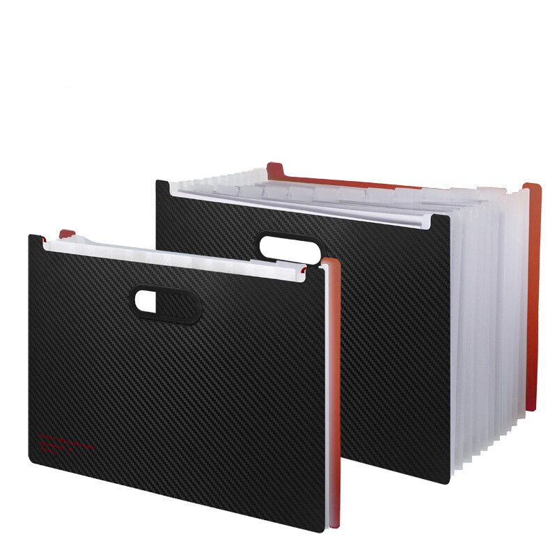 Black /White Vertical Horizontal Organ Bag Storage File Case A4 Multi-layer File Storage Office Supplies