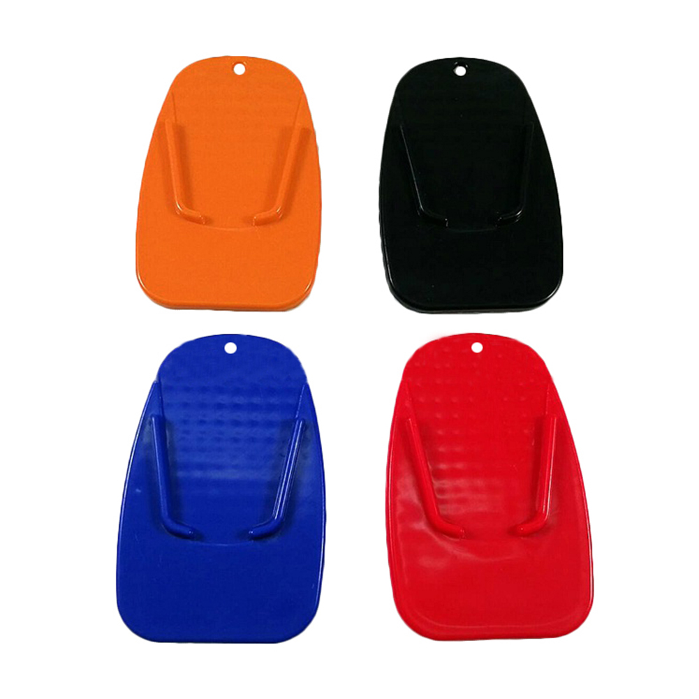 1 st Zwart Universele Motorfiets Plastic Zijstandaard Moto Bike Kickstand antislip Plaat Side Extension Ondersteuning Voet Pad Base