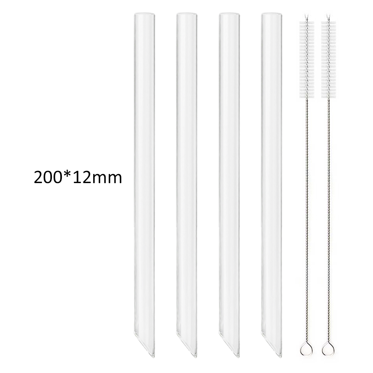 High Borosilicate Glass Straws Straight Reusable Drinking Straw Boba Bubble Tea Milk Smoothies Fruit Cocktails Bar Accessories: SKY BLUE