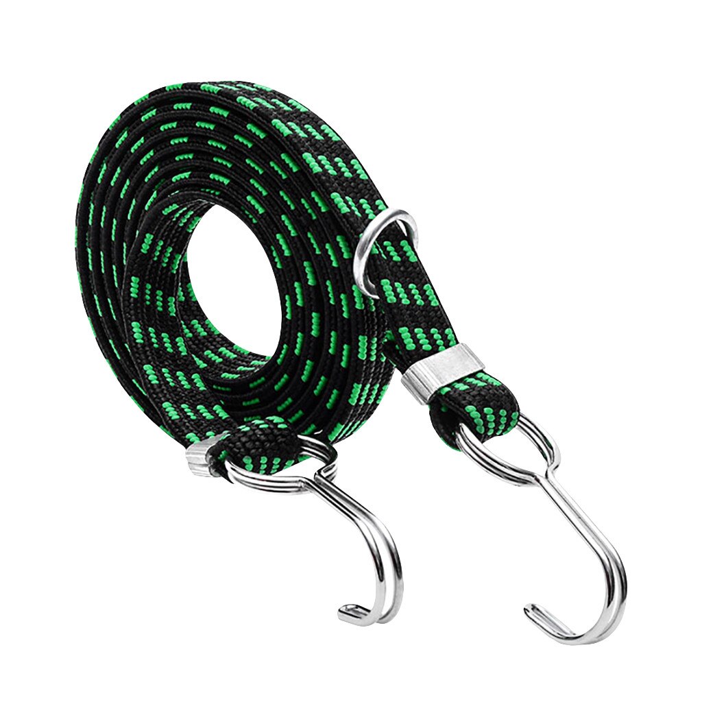 Luggage Tied Rope Motorcycle Bicycle Cargo Racks Tied Rubber Straps Rope Band Hooks Stacking Banding Elastic Cord Strap#40: Green 