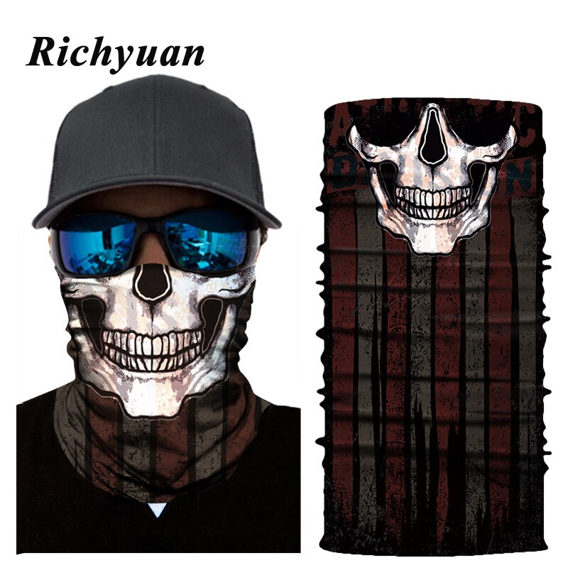 Motorfiets Bivakmuts Magic Hals Gezichtsmasker Nationale Vlag Ghost Skull Motor Motorbike Skiën Sjaal Bandana Head Shield Helm Heren