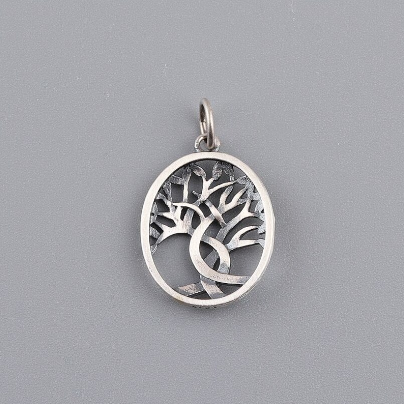 Echte Zilveren Originele Handgemaakte Life Tree Hanger Man Vrouw S925 Sterling Thai Zilveren Klassieke Gesneden Kleine Boom Hanger Sieraden
