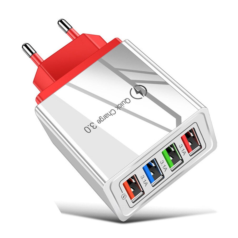 Ładowarka USB szybkie ładowanie 3.0 Adapter telefonu dla iPhone 11X7 dla tabletu Xiaomi przenośna ściana mobilna szybka ładowarka ue wtyczka amerykańska: red / US