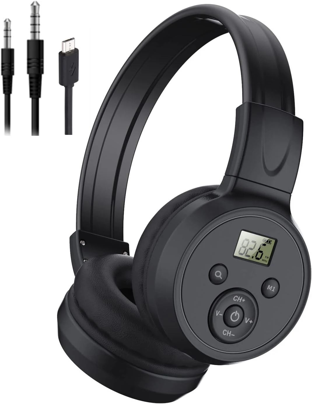 F4 Rechargeable & Portable Personal FM Radio Headphones with Best Reception, FM Headset Radio Receiver for Meeting, Daily Works,