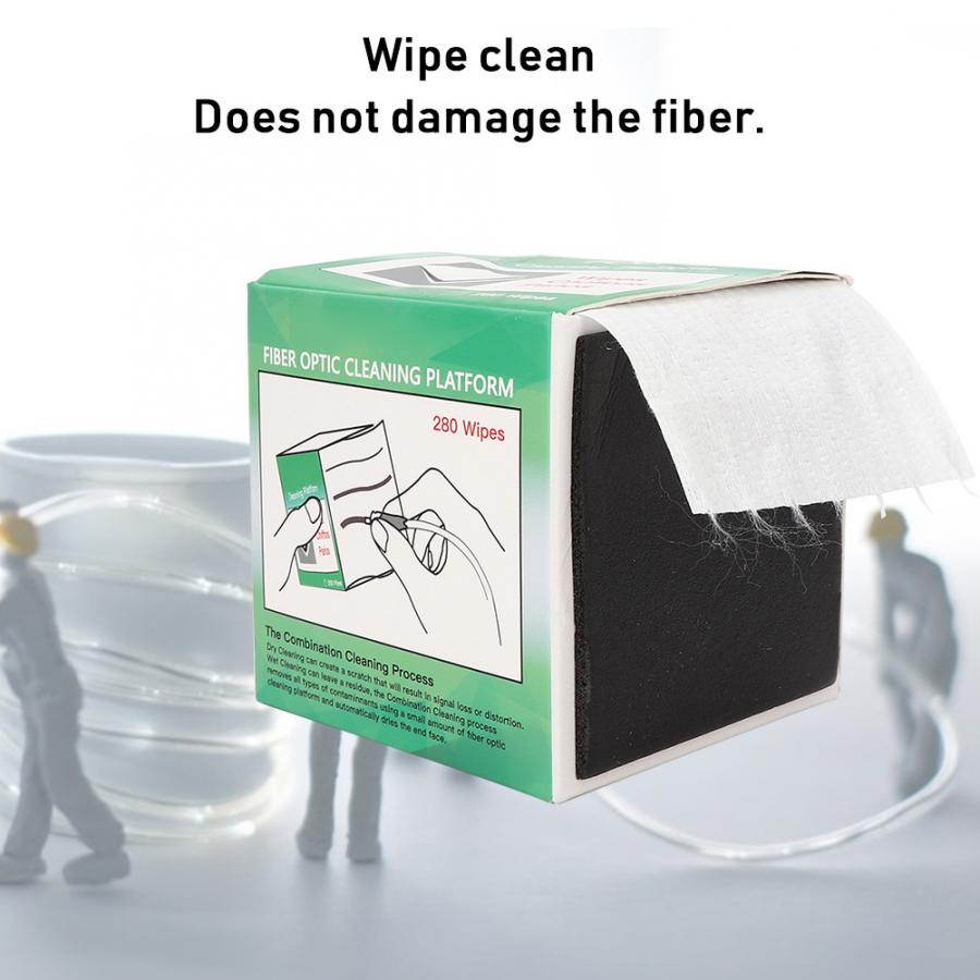 Cleaning Paper 280Pcs/Box Single Layer Fiber Wiper with Clear Breakpoints in One Box for Various Connectors Cleaning