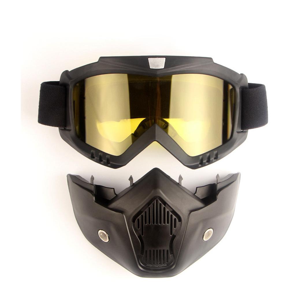 Motorcycle Helmet Riding Goggles Glasses Motocross Anti-Slip Moto Detachable Mask Goggle UV Protection Ski Bike Adjustable