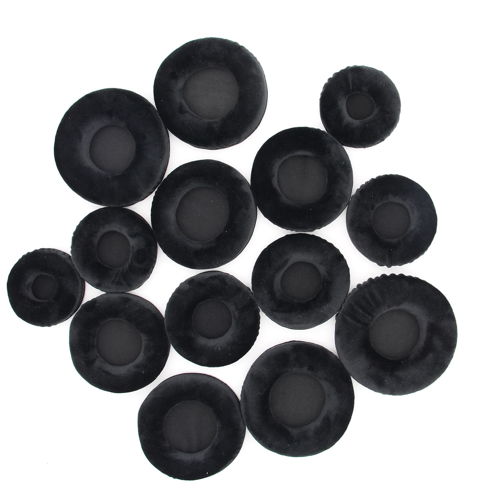 1 Pair 50mm-110mm Universal Ear Pads For All Earphone Set flannel EarPads Comfortable accessories Black ew#