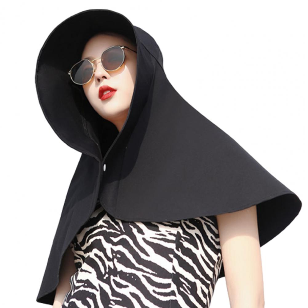 Zonnehoed met brede rand Vochtafvoerende zonnehoed met rand voor huidvriendelijk Ademende hoodiehoed voor sneldrogend comfort: Black