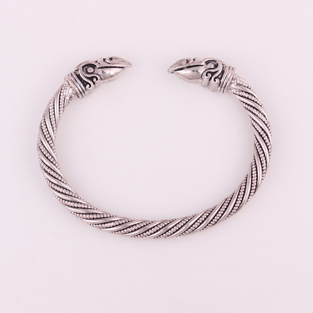 Viking kraai mammen raven carter armband mannelijke heidense sieraden vergulde antieke gouden viking bangle manchet armband