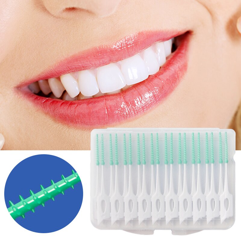 Nieuw 20 Stuks Dental Floss Siliconen Interdentale Borstel Tanden Stick