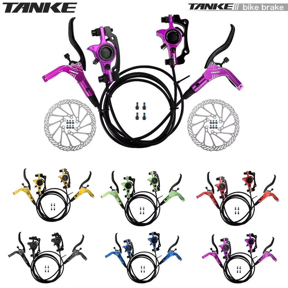 TANKE-Juego de frenos de disco hidráulicos para bicicleta de montaña, rotores de 160mm, placa de pinza de aceite, abrazadera delantera y trasera para bicicleta de montaña, mango de 22,2mm, un pilar