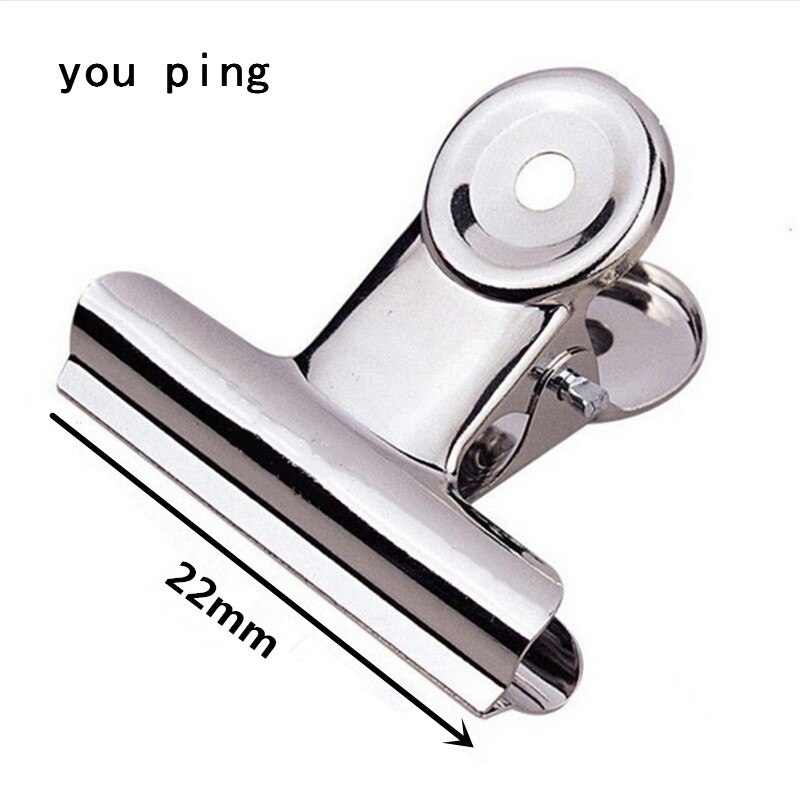 50mm 38mm 31mm 22mm Multicolor Round Metal Clamp Paper Bookmark Clips Memo Clip Student School Office Supplies: Platinum -22mm