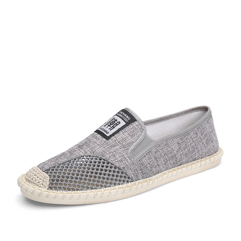 été lin toile chaussures homme respirant Cool Mesh plat chaussures décontractées pour hommes respirant Slip-on pêcheur conduite chaussures jkm