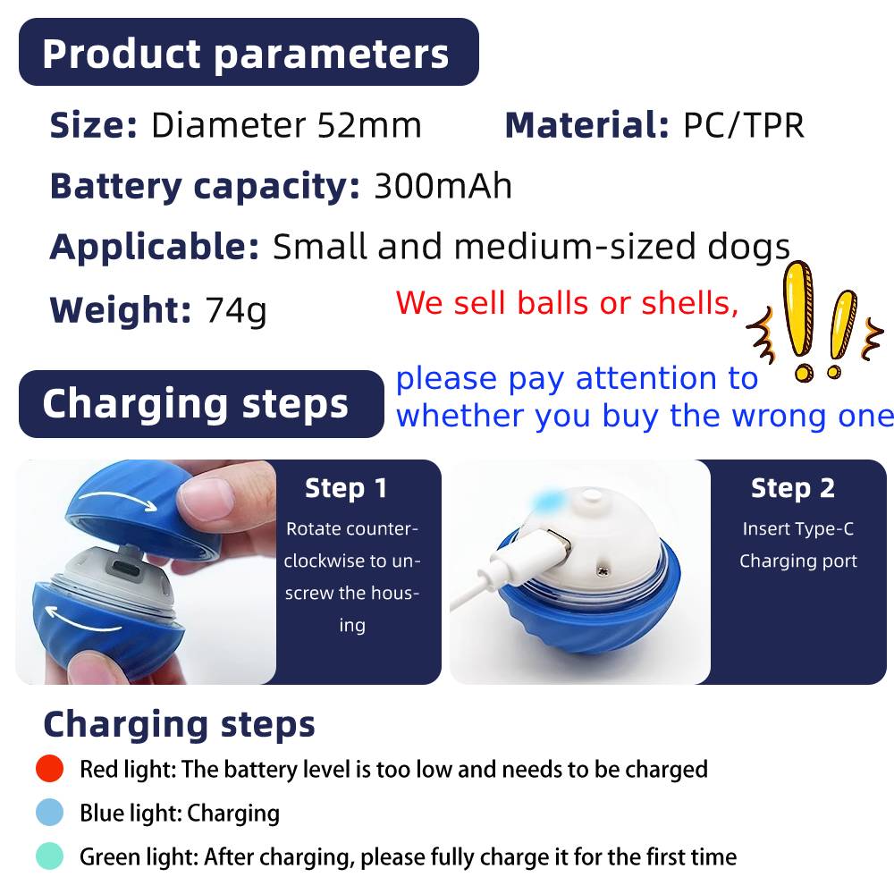 Pelota de juguete inteligente para perros, juguete interactivo electrónico para mascotas, pelota móvil y carcasa USB, rebote automático para cachorros, de cumpleaños, producto para gatos