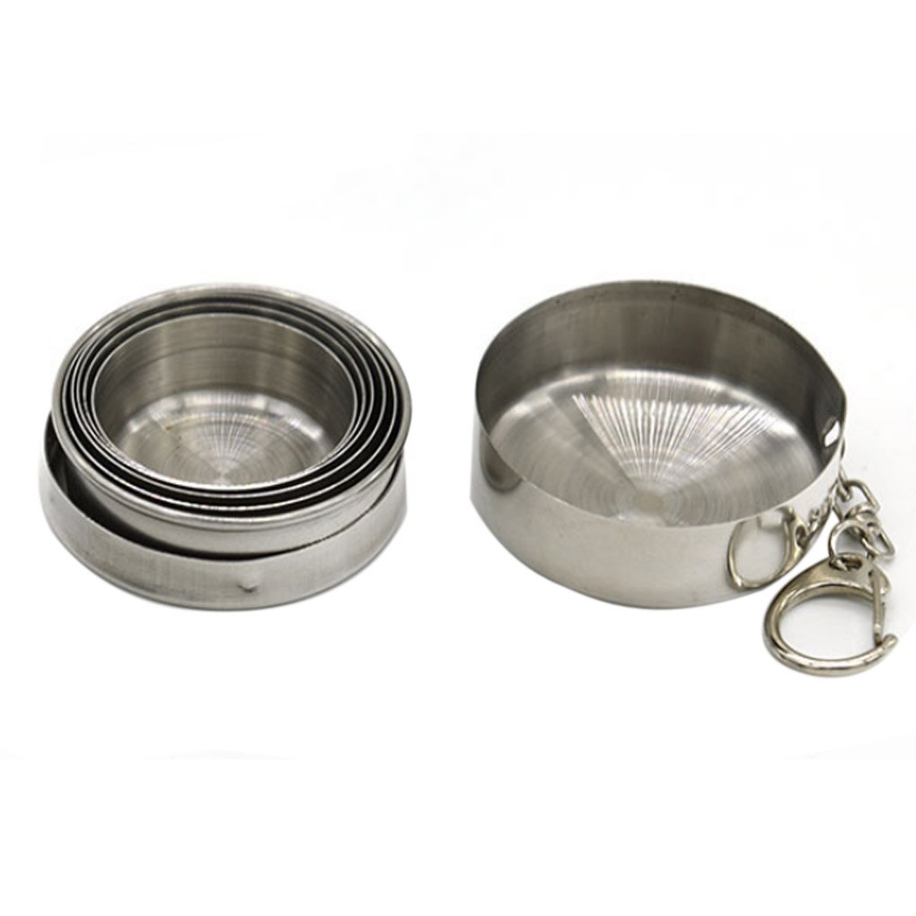 Taza plegable para viajes al aire libre, vaso retráctil portátil de acero inoxidable, copa para vino de Metal, Mini taza plegable telescópica de vidrio, 75ml