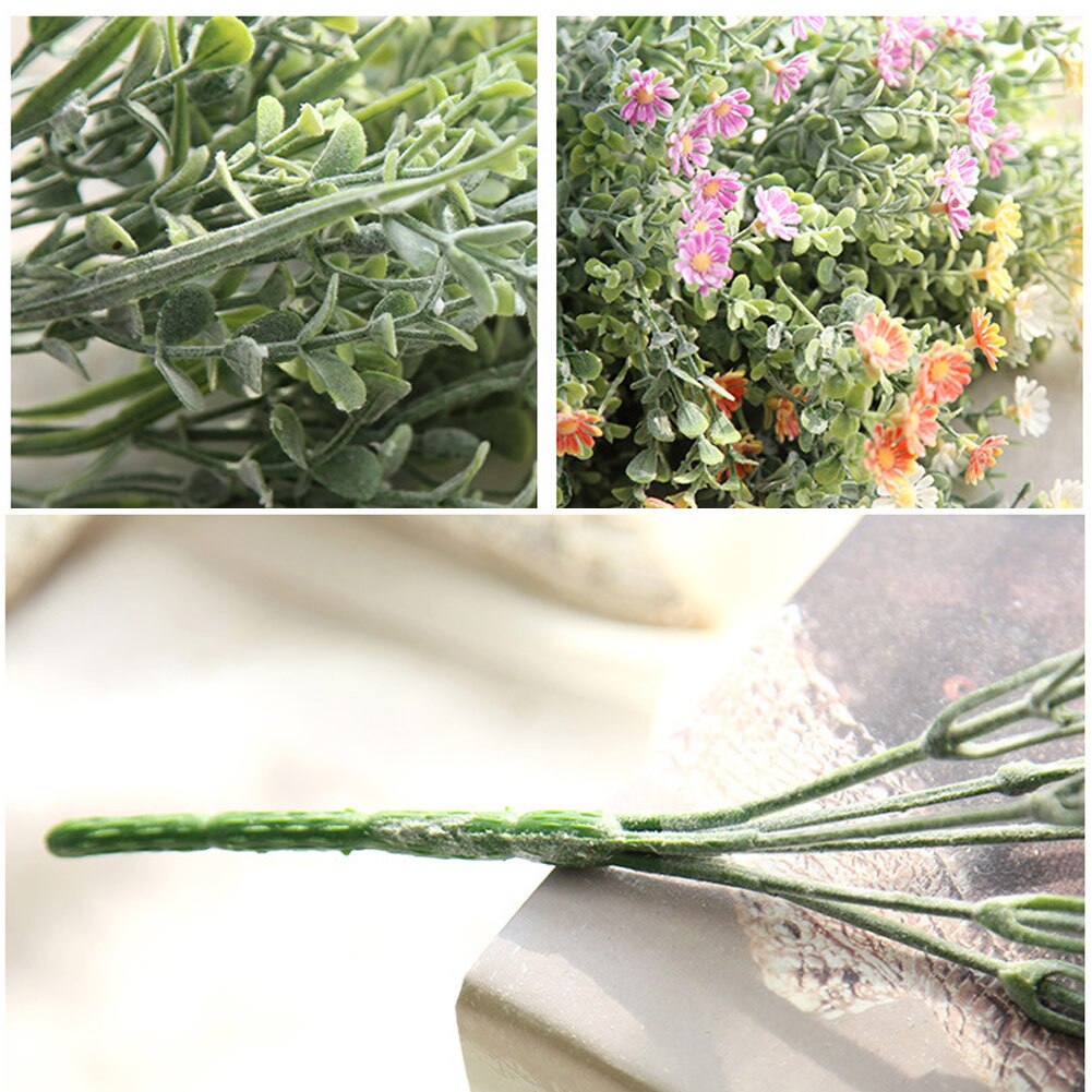 Landelijk Style Bloemen Plastic Kunstmatige Kleine Daisy Bloem voor Bruiloft Bruid Bedrijf Nep Bloemen Boeket Huis Tuin