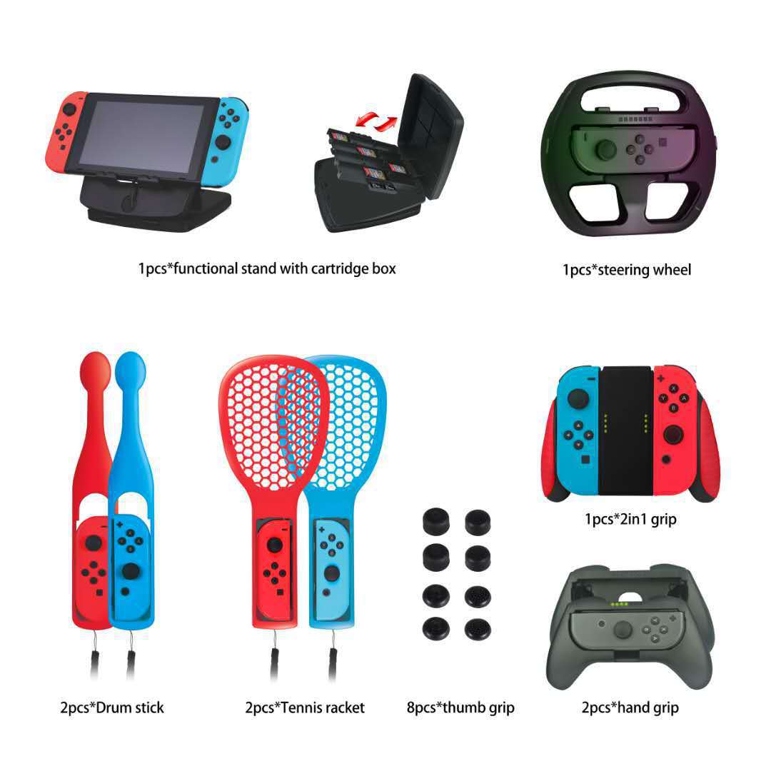 Switch 19 In 1 Set Taiko Stok Tennisracket Grip Rocker Cap Card Box Thuis Schakelaar Game Sport Set