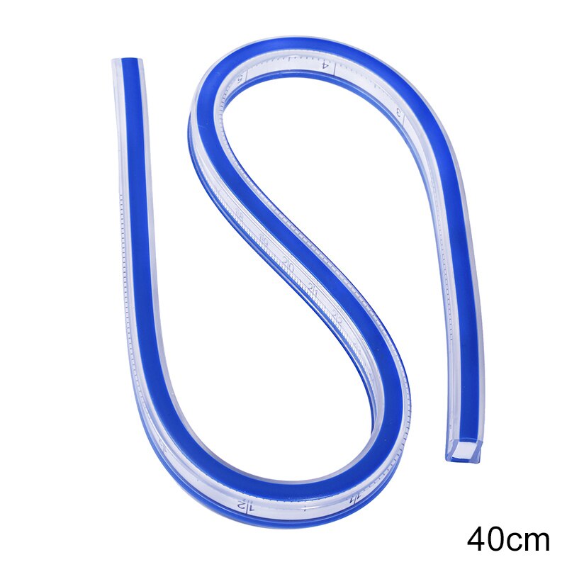 LMDZ 1Pcs Flexible Curve Ruler Drafting Drawing Tool Plastic Vinyl Patchwork Sewing French Curve Drafting Rulers 30cm 40cm 50cm: 40cm