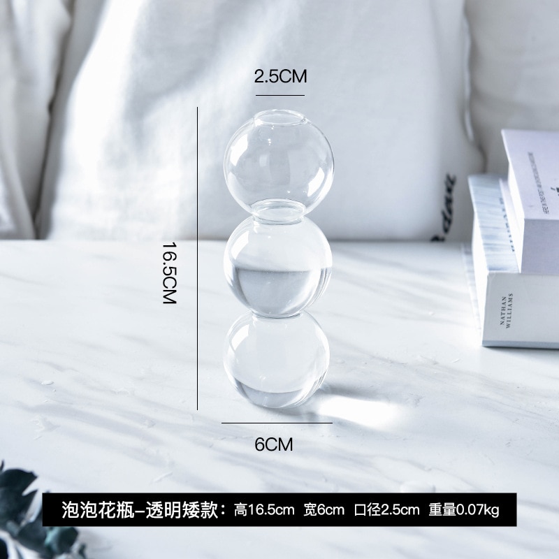 Kristallkula bubbla glas vas blomsterarrangemang hydroponics boll glas konst blomma ware heminredning blommig diy: 3 transparent boll