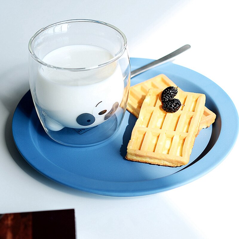 Precioso Panda Taza de cristal de doble pared 250ml oso taza de vidrio jugo vidrio resistente al calor taza de vidrio
