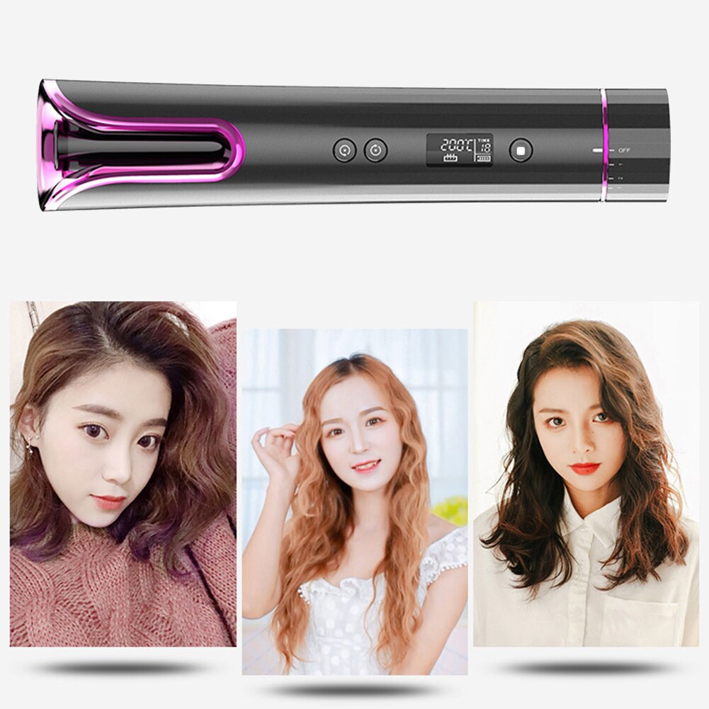 Smart Automatische Hair Curler Draadloze Krultang Keramische Krullend Wave Styling Tool Draadloze Haar Waver Wand Met Clip + Kam