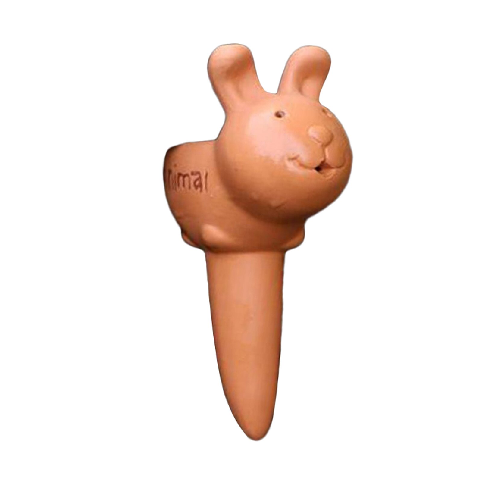 Pincho de riego automático de terracota para plantas de interior y exterior, herramienta gotero de arcilla de cerámica con dibujos animados de animales, paquete de 2 unidades: Brown rabbit