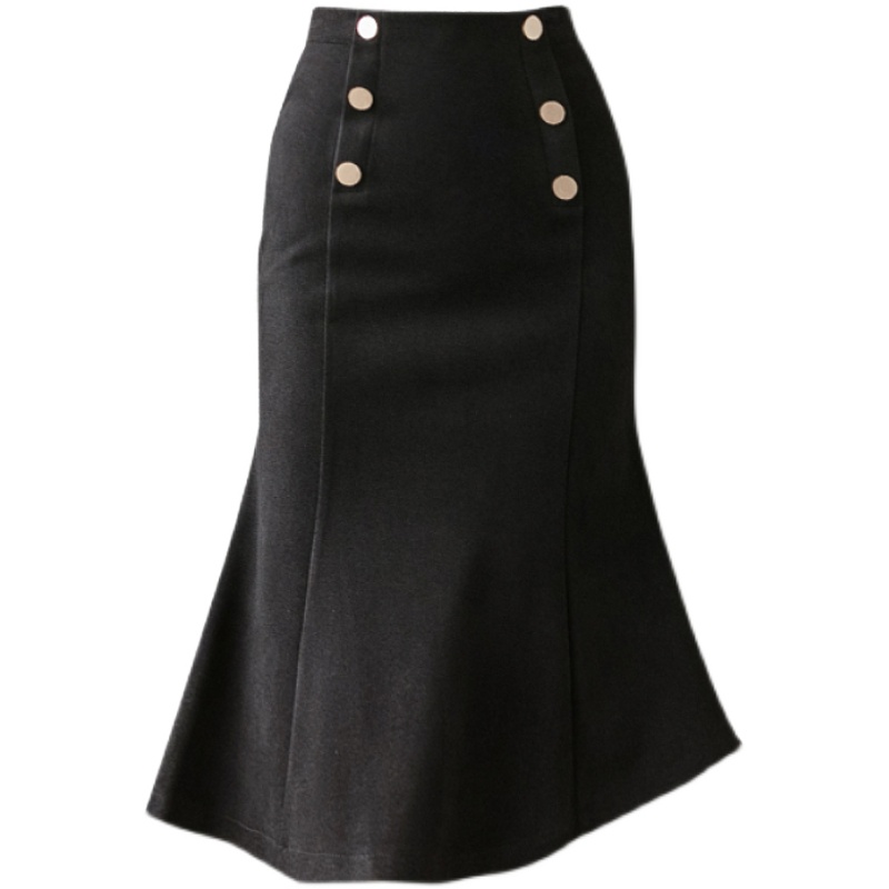 Jupe trompette en laine, mi-longue, élégante, décontractée, taille haute, enveloppée dans les hanches, collection automne hiver , A231
