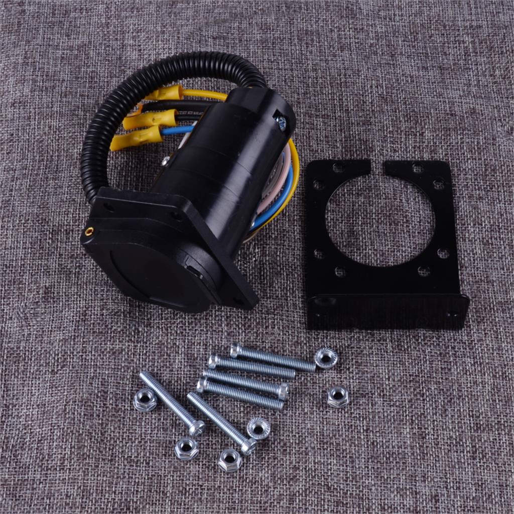 Citall mic-ap -210c 4- -tie litteä  to 7- suuntainen pyöreä rv-terän johdotussovitin perävaunun vetokoukun pistoke kannakkeella