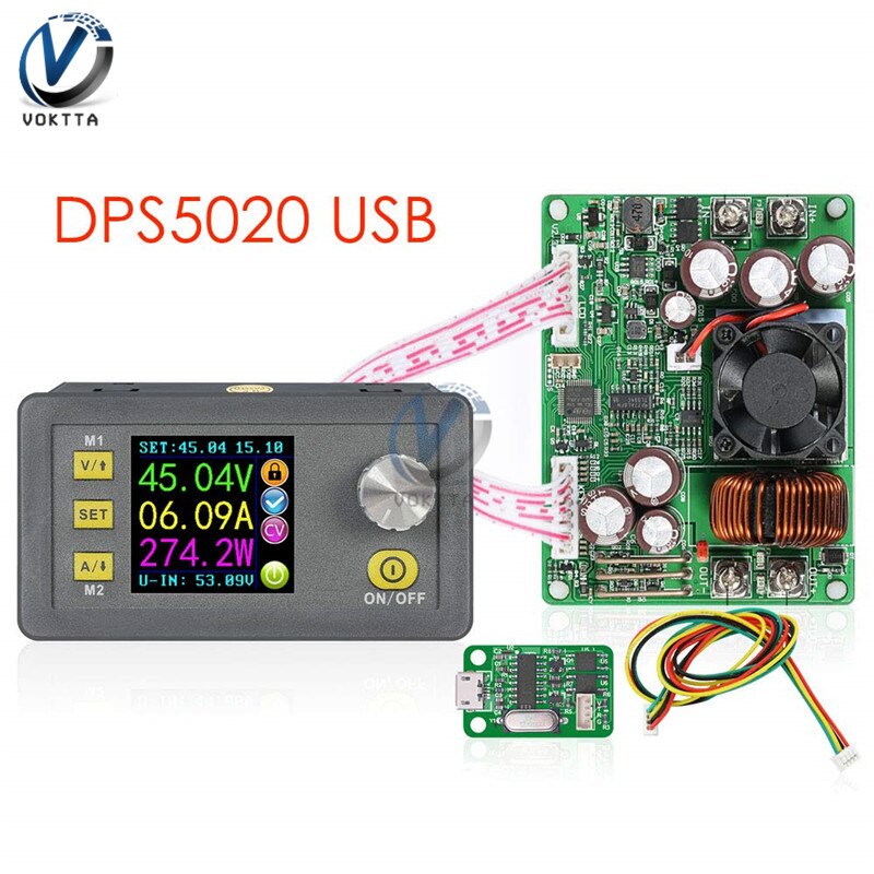 DPS5020 LCD Voltmeter 50V 20A Current Voltage tester Step-down Programmable Power Supply module Regulator Converter