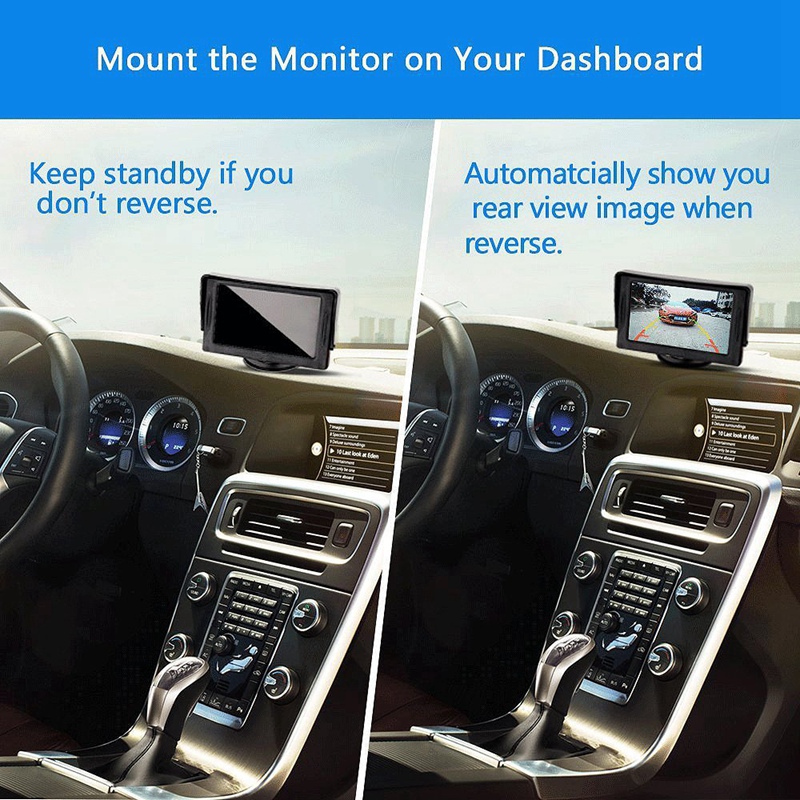 4.3 Inch Auto Hd Rear View Digitale Display Lcd Kleur Display Car Rear View Monitor Screen Met 2 Av-ingang voor Auto Achteruitrijcamera Cam