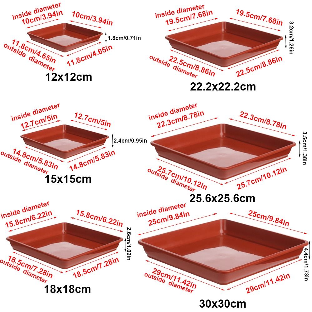 1 Stuk Plastic Zware Druppelbakjes Duurzame Vierkante Schotelbasis Bloempot Indoor Tuinbenodigdheden Voor Buiten