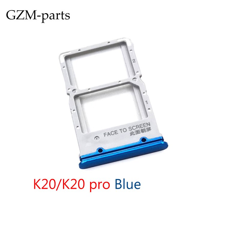 Voor Xiaomi Redmi K20 K20 Pro Mi 9T Sim Card Tray Slot Houder Voor Xiaomi Mi 10 Mi10 Pro Lite: K20 pro blue