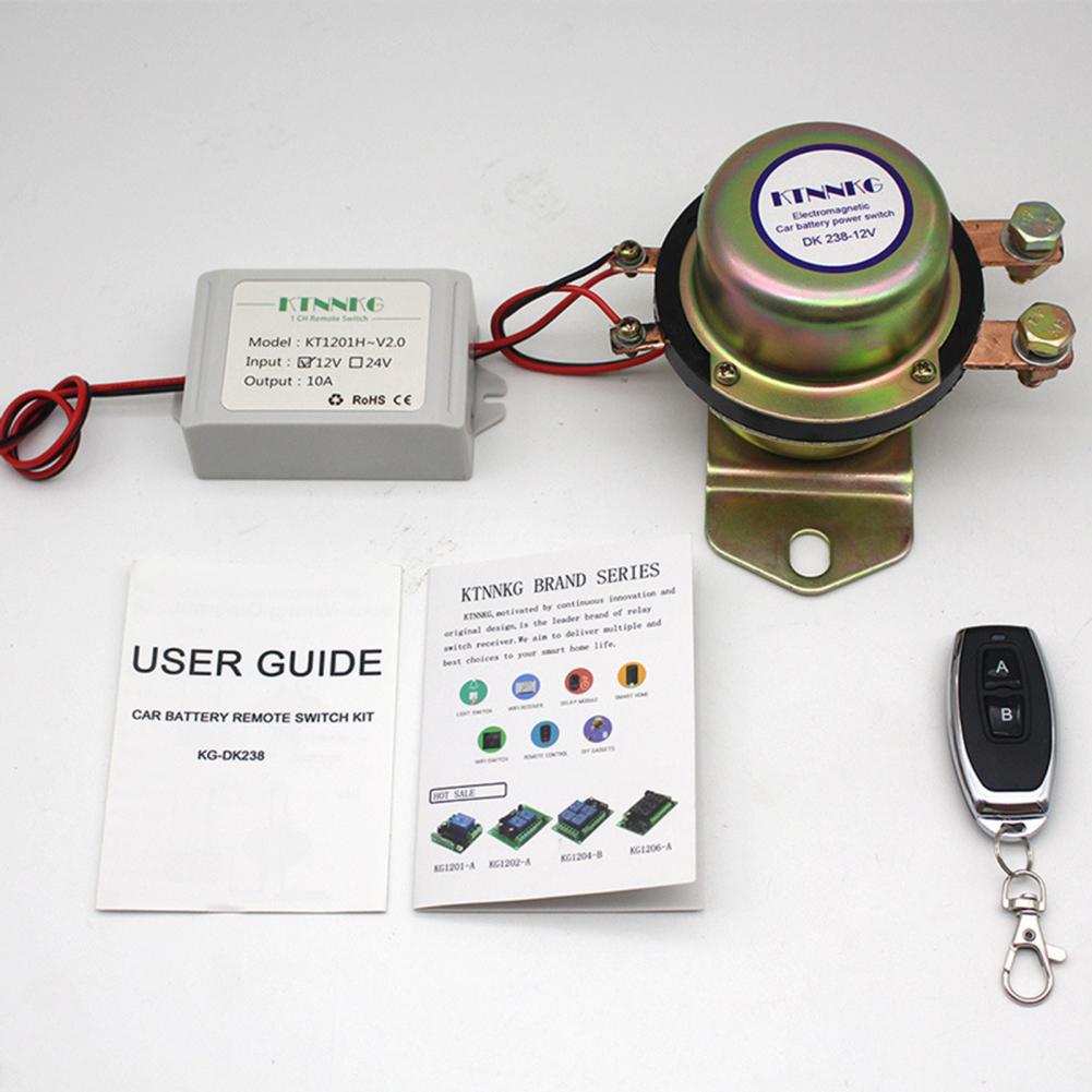 Universal 12V Car Battery Switch with Wireless Remote Control Manual Control Disconnect Latching Relay Copper