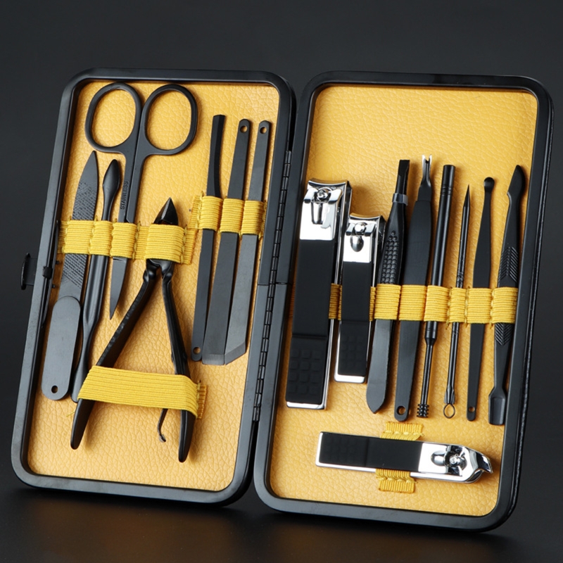 A0ND 16pcs Kit per la cura delle unghie Kit da viaggio per unghie Set per Manicure Kit per la rimozione della cuticola per Pedicure