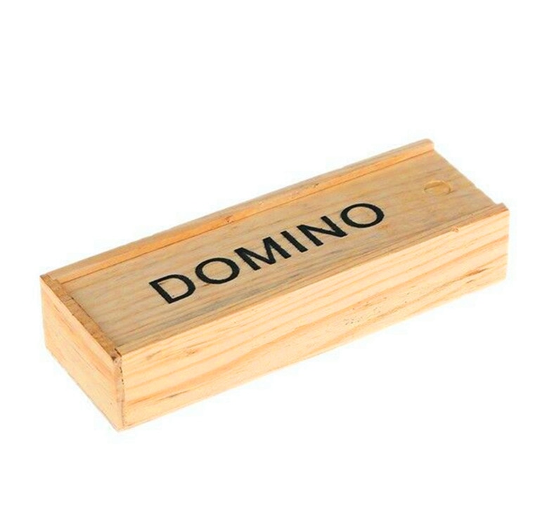 28 pièces/ensemble Domino bloc noir éducatif bébé jouets de noël drôle enfants jeux avec boîte en bois