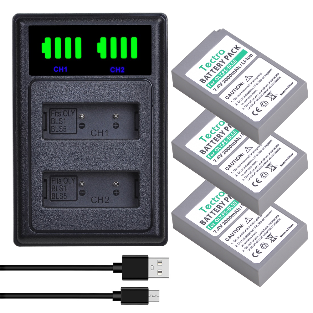 Batterie BLS-50 PS-BLS5 et double chargeur pour Olympus OM-5,OM-D E-M5 III,E-M10,E-M10 III,E-M10 IV,E-PL8,E-PL9,E-PL10, stylet 1 caméra: Black