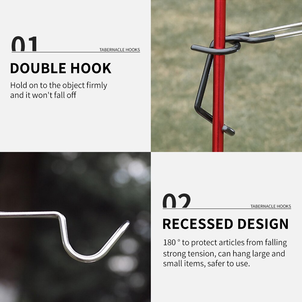 Stabiele Lamp Hanger Multifunctionele Zakken Draagbare Outdoor Camping Lantaarn Haak Tent Pole Kleding Vissen Reizen Wandelen Tuin