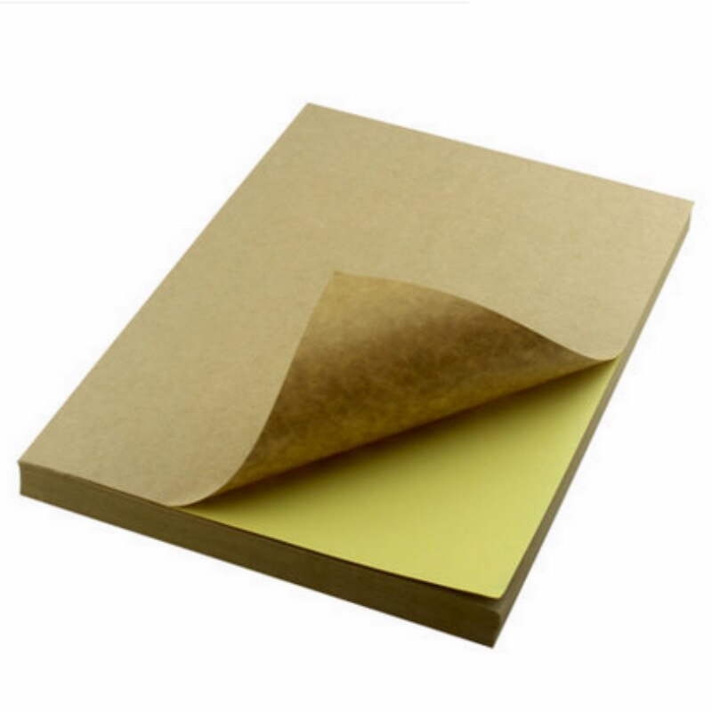 Papel Kraft autoadhesivo para impresora de chorro de tinta, A4 Li Huang, copia de papel sin papel, impresión autoadhesiva, 100 piezas