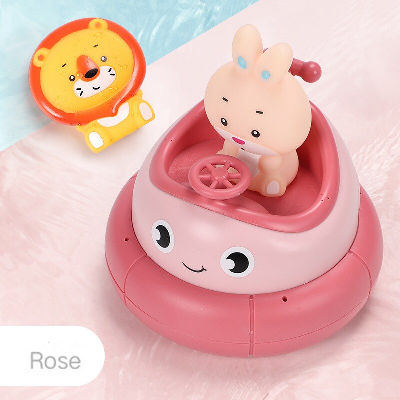 Baby Bath Toys Piscina Accessories Play With Water For Bathroom Duck Lion Rocket Seahorse Funny Water Game: Rose boat