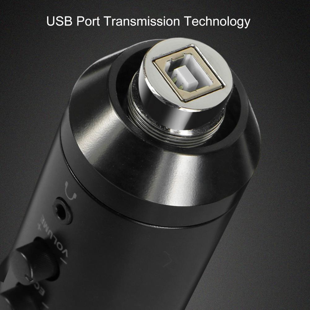 K3 USB Microphone Handheld HiFi Sound Black High Sensitivity Computer Microphone for Live