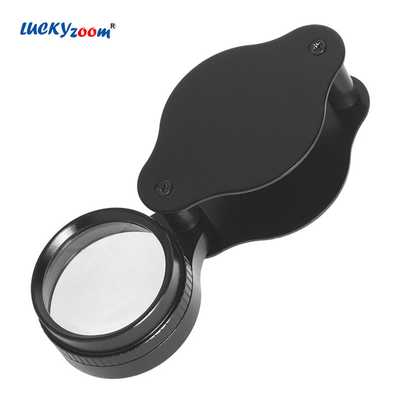 All-Optical Handheld Magnifier 30X30 Zeiss Lens Magnifying Glass Black Metal Folding Magnifying Portable Magnifier Jewelry Loupe