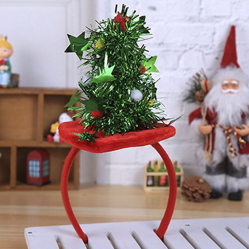Stylish Christmas Tree Women Girls Cute Headband Hairband Head Band Unique Festival Hair Band Accessories Christmas: Style 1 Red