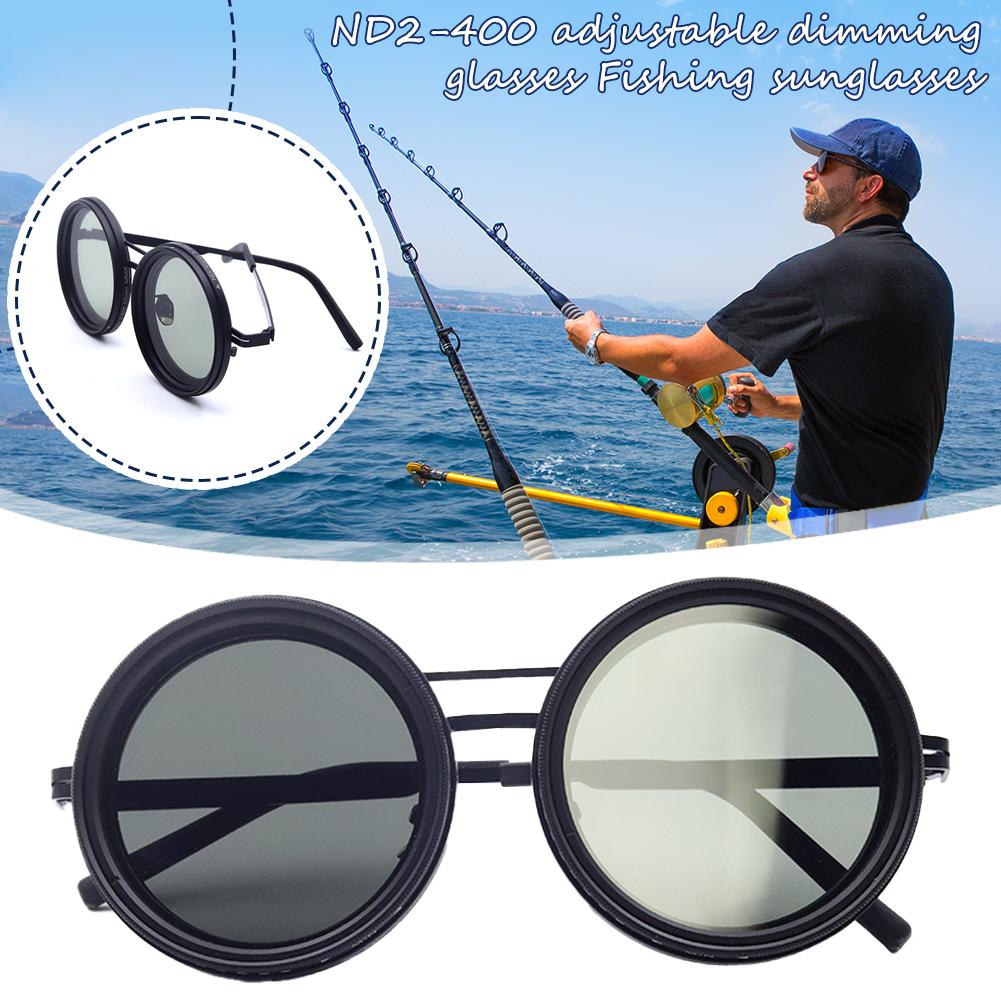 Justerbara 1-9 solglasögon fiske rundade polariserade glasögon med nd-filterlinser handgjorda retroglasögon unisex vintagestil