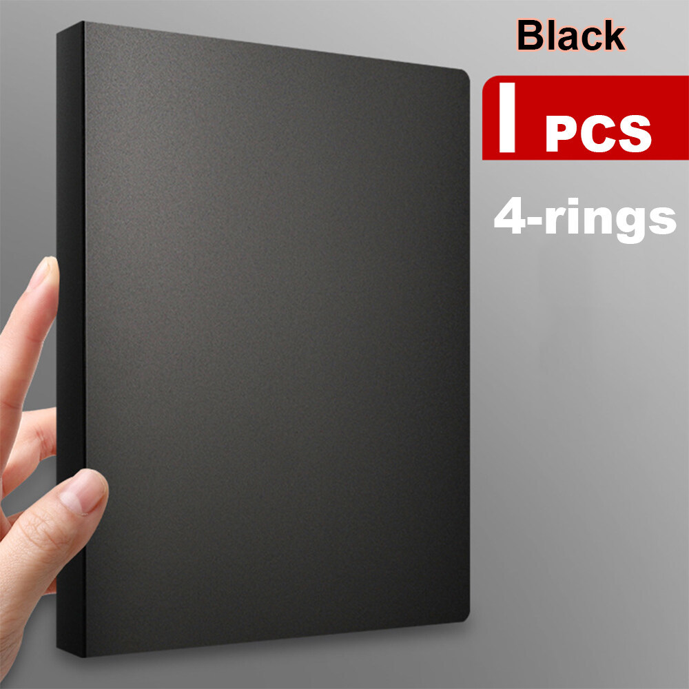 A4 2 4 D Ringband Organisator Clear Map Documenten Transparantie Hervulbare Fotoalbum Cover Photocards Ring Notebook Tekening: 4ring black