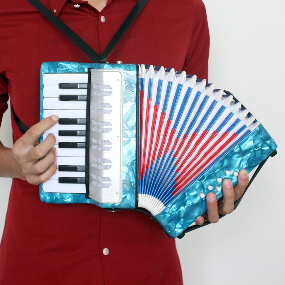 Mini 17-Key Accordion Durable 8 Bass Accordion Educational Musical Instrument Toy for Amateur Beginner Best