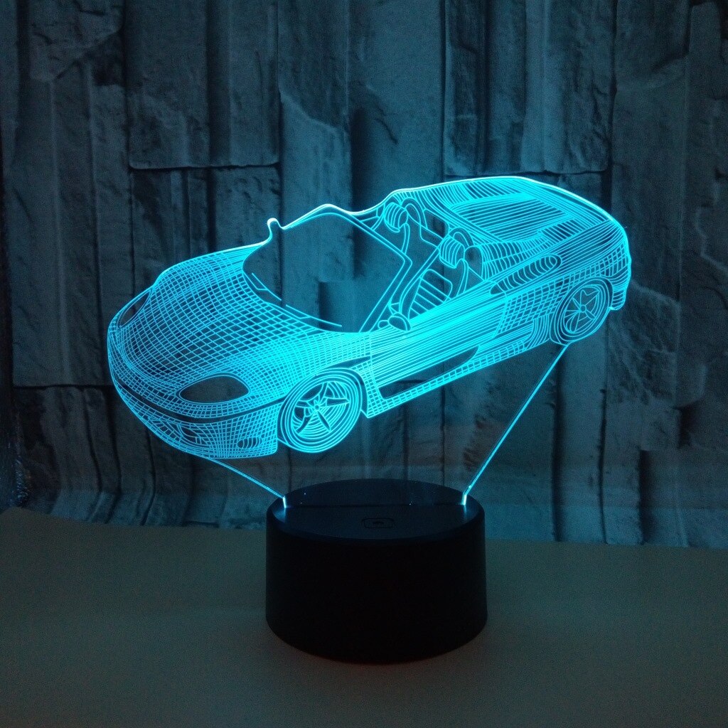 Cabriolet 3d Nightlight Vehicle Colorful Touch Led Visual Table Lamps Atmosphere 3d Led Table Lamp