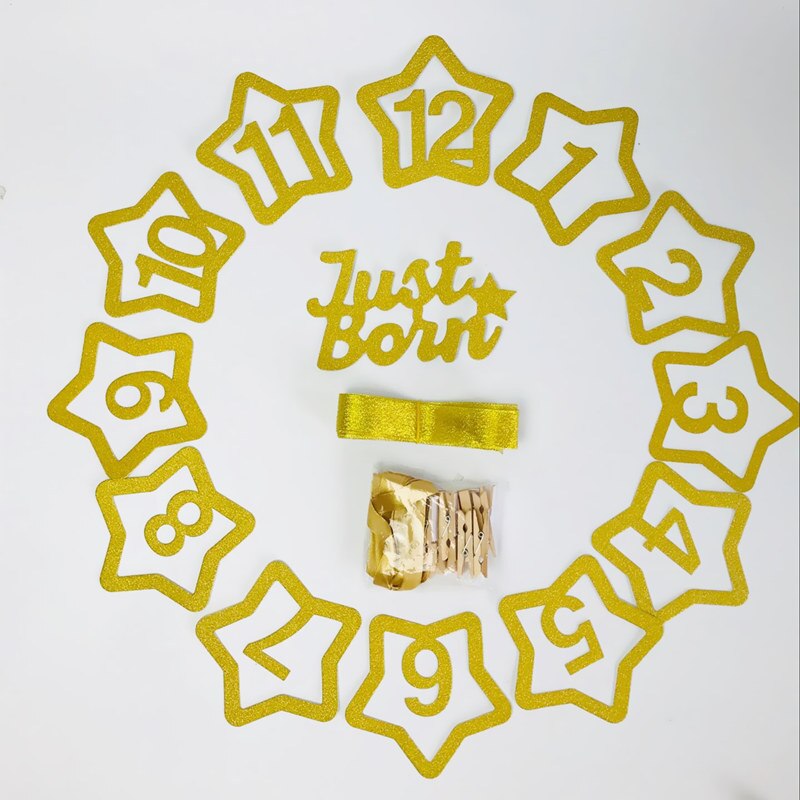 Baby 1st Verjaardag Jongen Meisje Ster Goud 12 Maand Foto Banner Ik Ben Een Photo Booth Banner Mijn Eerste Verjaardag party Decoraties Kids