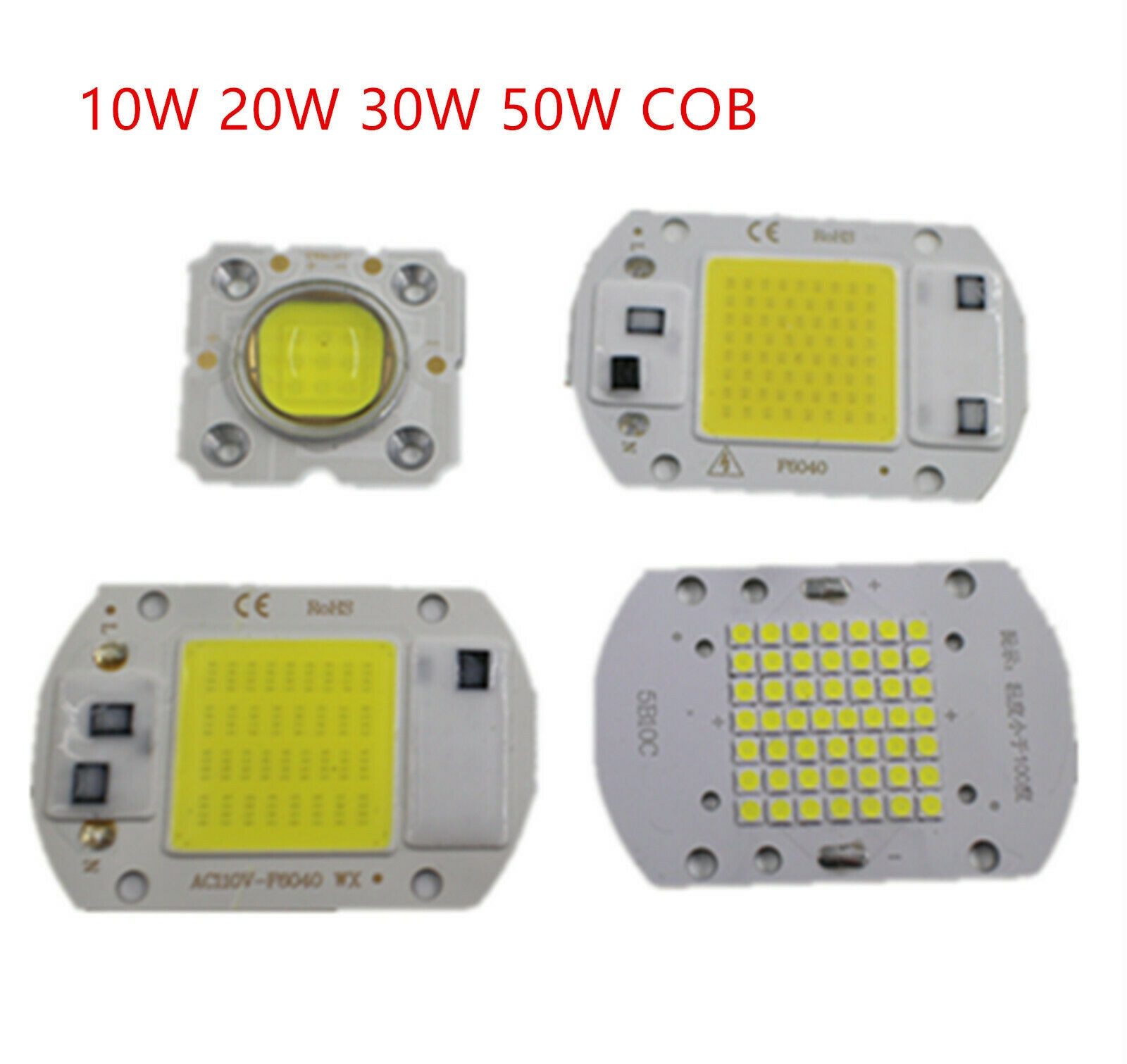 220V Cob Wit 110V 220V 10W 20W 30W 50W 220V Led Lamp lamp Ingang Smart Ic Flood Light Spotlight